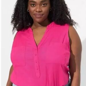 Bright Pink Sleeveless Blouse
